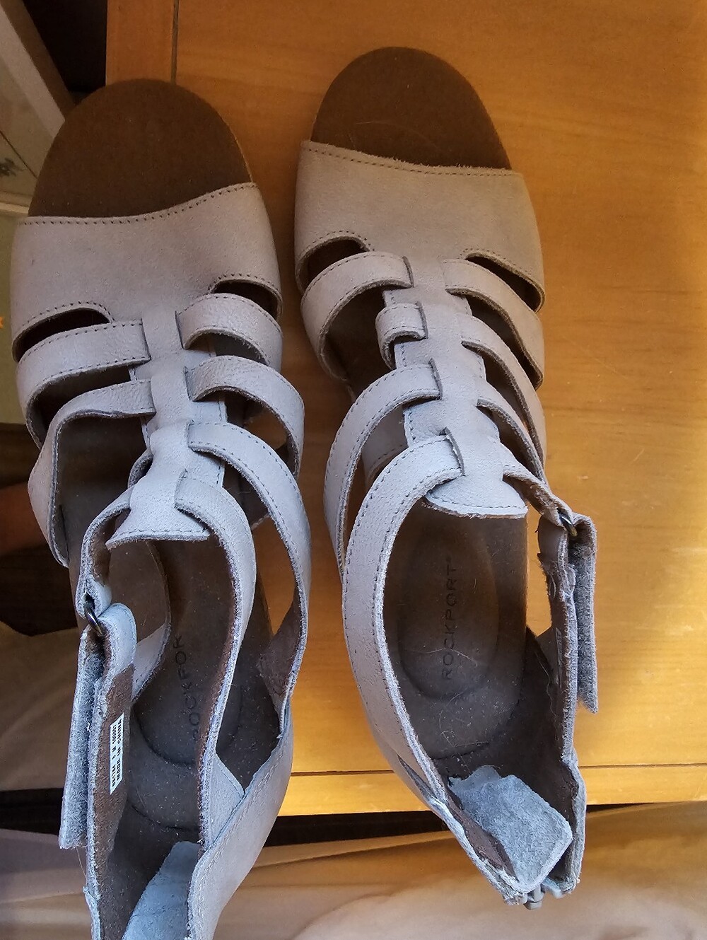 NWOT Women's Strappy Sandal in Light Gray - Comfortable Everyday Style